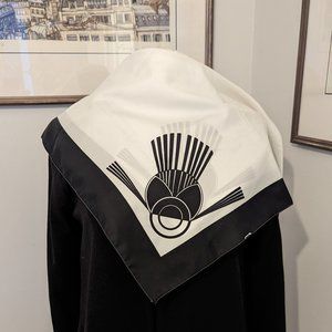 Vintage Square Black and White Bird Scarf